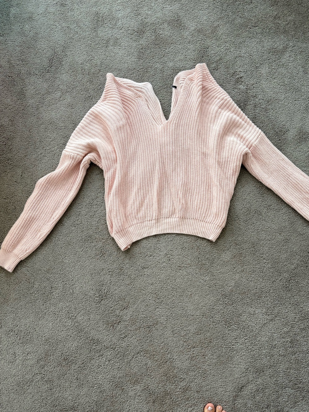Lulu's Blush Pink Ribbed Scoop-Neck Sweater